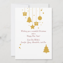 Carte de Noël Ornement Or