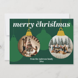 Carte de Noël ornementale avec deux photos
