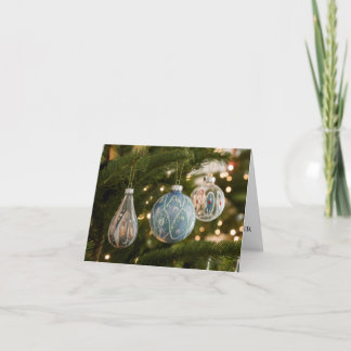 Carte de Noël ornementale en verre vintage