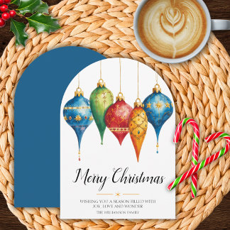 Carte de Noël Ornements Élégants
