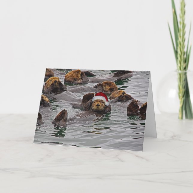 Carte de Noël Otter Père Noël (Devant)