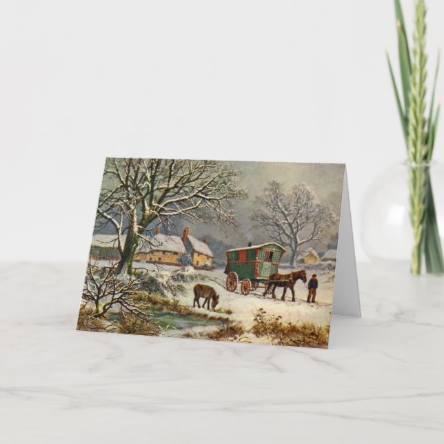 Carte de Noël ou de Noël pour canettes d'antiquité (Devant)