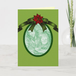 Carte de Noël ovale verte de photo