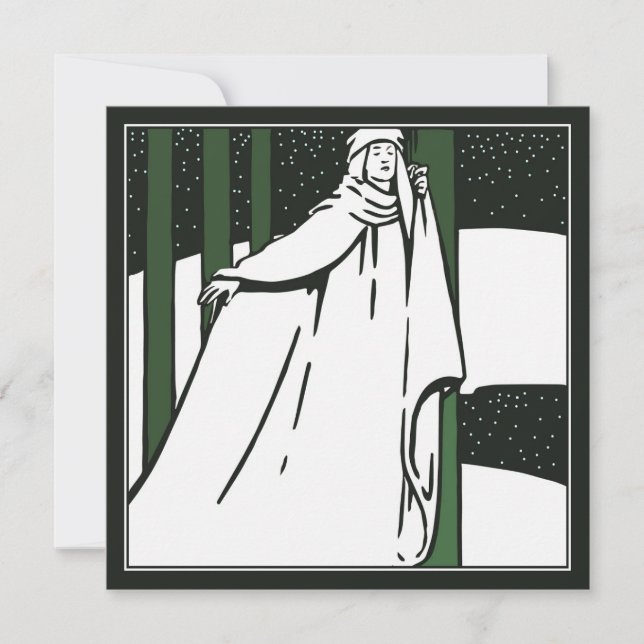 Carte de Noël Paisible Pré Raphaelite (Devant)