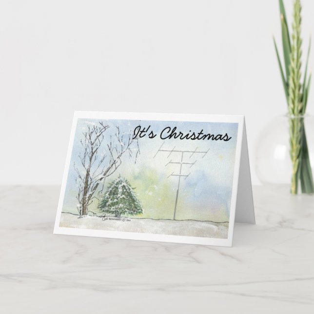 Carte de Noël par radio amateur avec le vers (Devant)