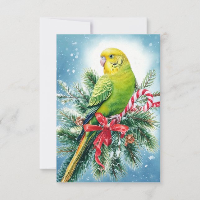 Carte de Noël Parakeet Sucre de canne (Devant)