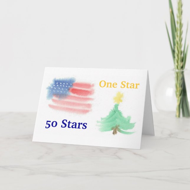 Carte de Noël Patriotique Aquarelle - Ver. 3 (Devant)