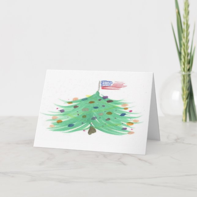 Carte de Noël Patriotique Aquarelle - Ver. 8 (Devant)