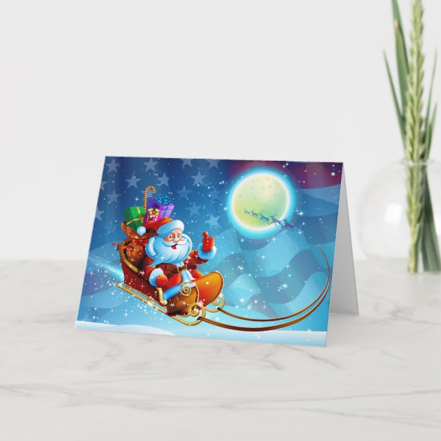 Carte de Noël Patriotique Père Noël (Devant)