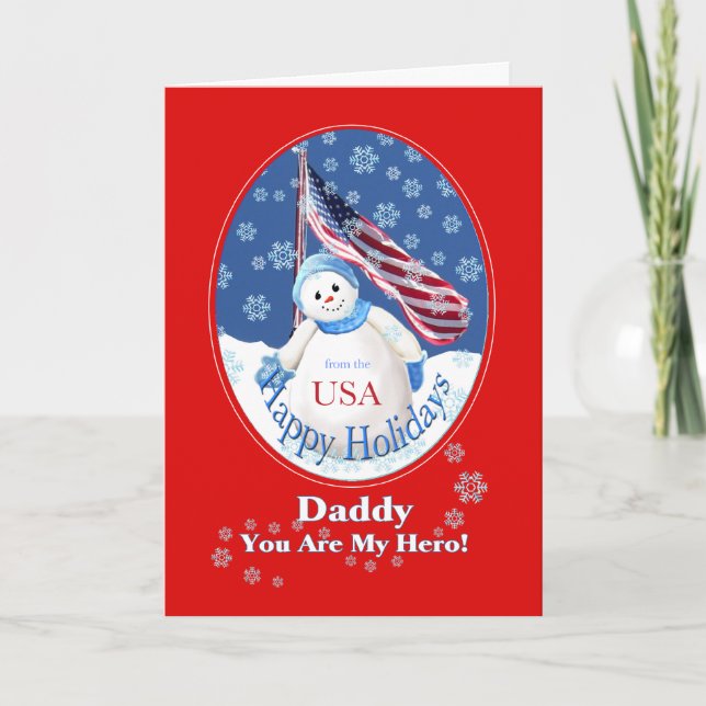 Carte de Noël patriotique pour papa dans l'armée (Devant)
