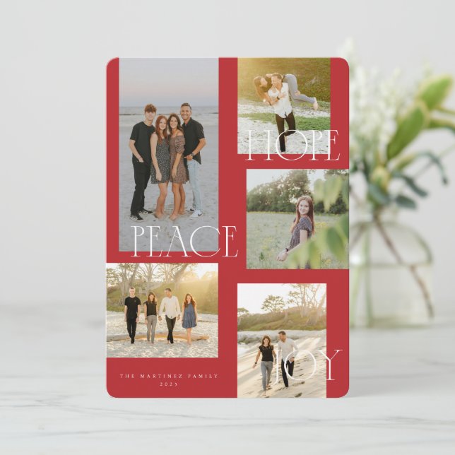 Carte de Noël Peace Hope Joy (Debout devant)