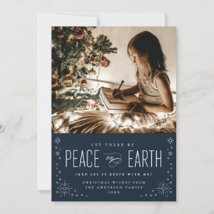 Carte de Noël Peace on Earth avec des étoiles