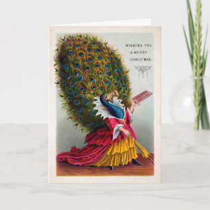 Carte de Noël Peacock Victorian