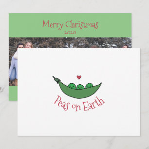 Carte de Noël "Peas on Earth"