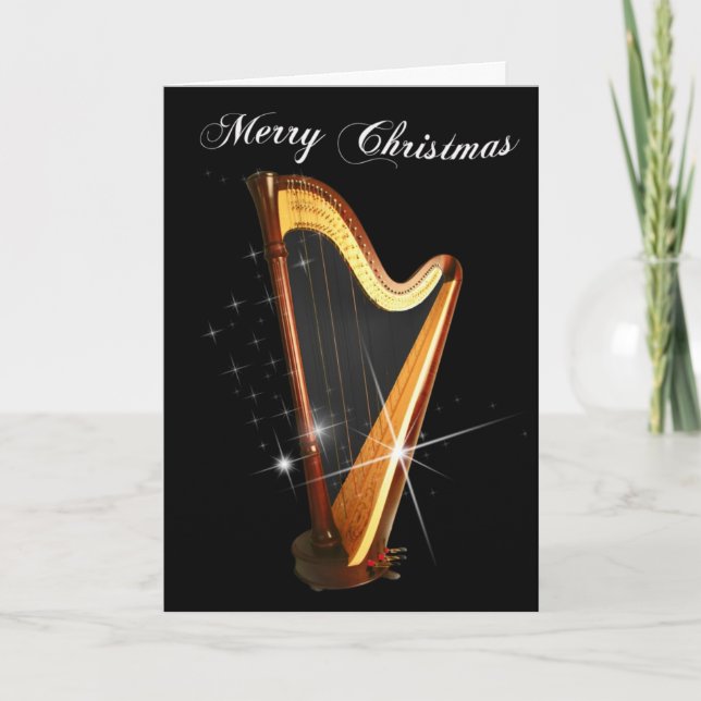Carte de Noël Pedal Harp (Devant)
