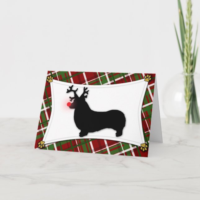 Carte de Noël Pembroke Welsh Corgi Reindeer (Devant)