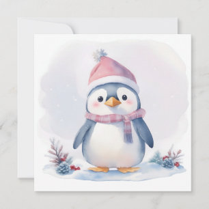 Carte de Noël Penguin