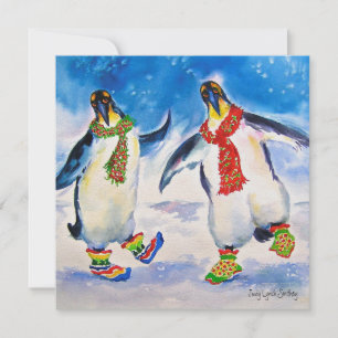 Carte de Noël Penguin Couple