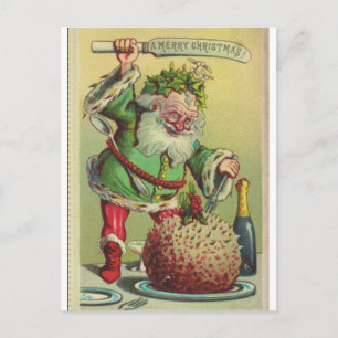 Carte de Noël Père Noël Attaques Pudding