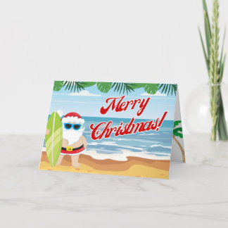 Carte de Noël Père Noël Beach