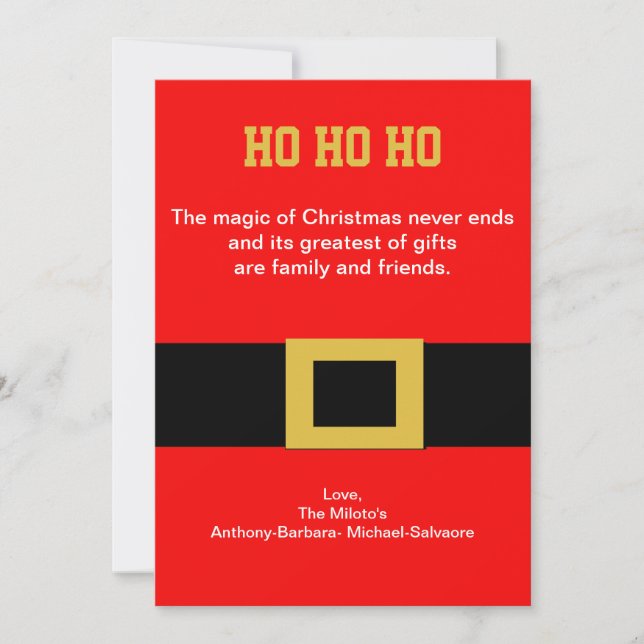 Carte de Noël père Noël Belt Buckle (Devant)