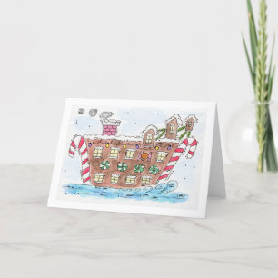 Carte de Noël "Père Noël Boat"