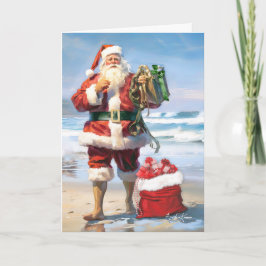 Carte de Noël père Noël By the Sea
