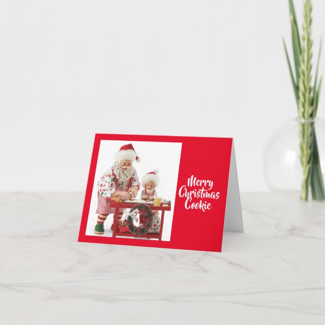 Carte de Noël père Noël & Child Bake Cookies (Devant)