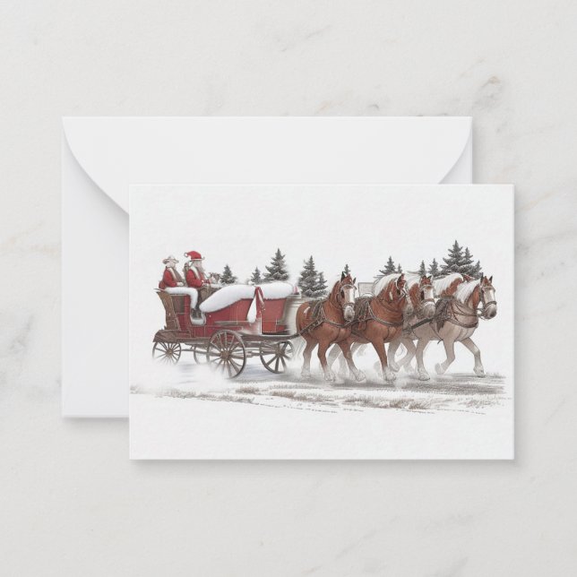 Carte de Noël père Noël Country Sleigh Ride (Devant)