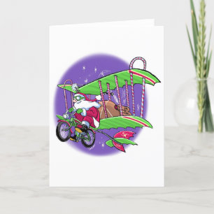 Carte de Noël père Noël Cycle