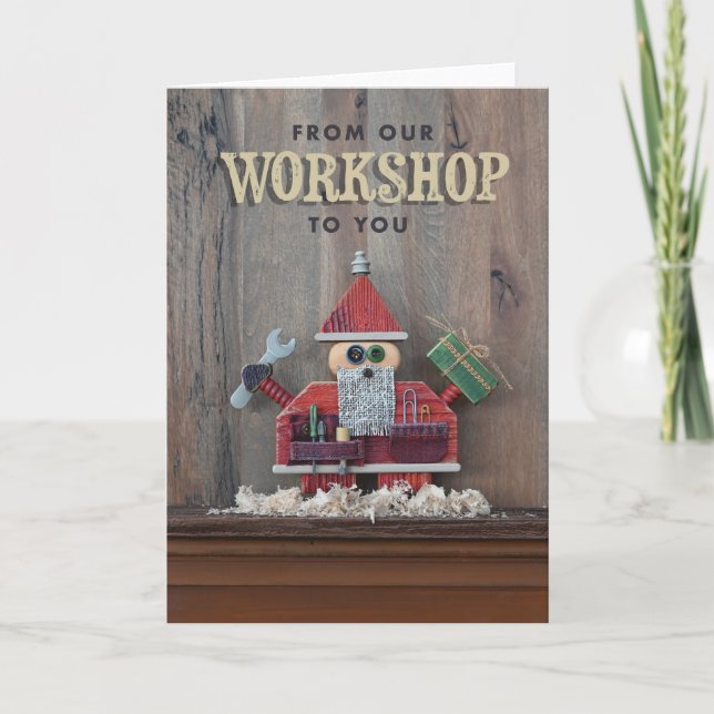 Carte de Noël Père Noël de l'artisan (Devant)