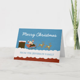 Carte de Noël père Noël et Reindeer