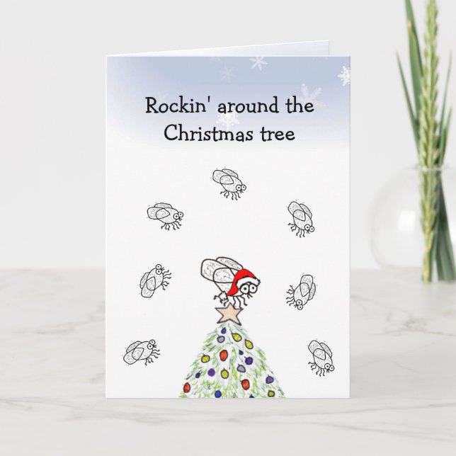 Carte de Noël Père Noël Fly Rockin (Devant)