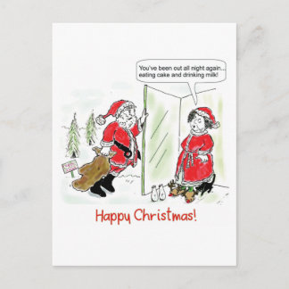 Carte de Noël...Père Noël le matin de Noël