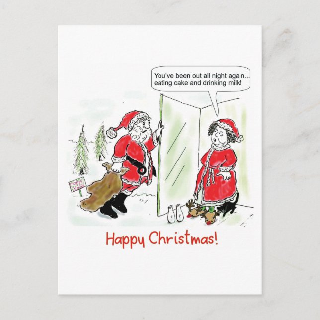 Carte de Noël...Père Noël le matin de Noël (Devant)