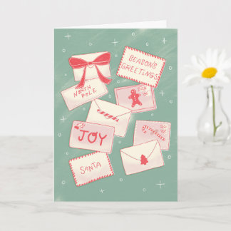 Carte de Noël père Noël Mail Bonnes Fêtes