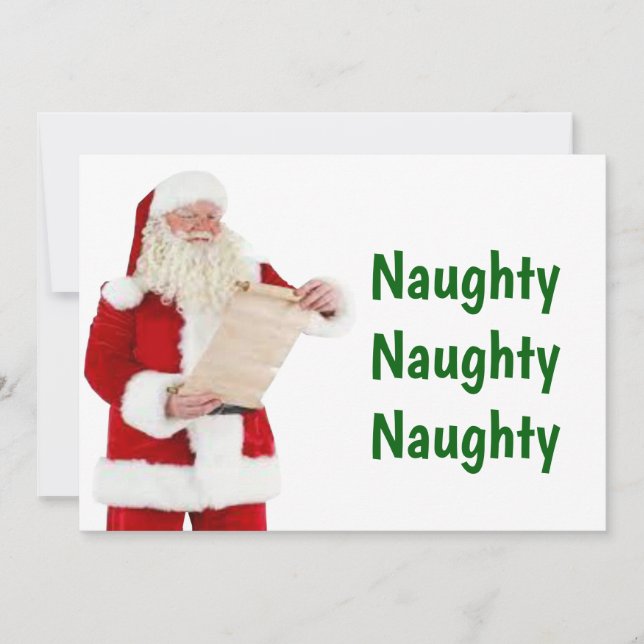 Carte de Noël père Noël Naughty List (Devant)