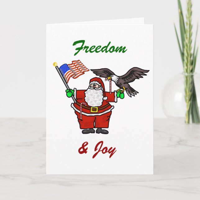 Carte de Noël Père Noël patriotique (Devant)