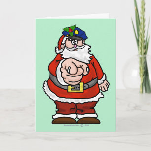Carte de Noël père Noël Policeman