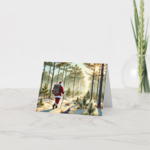 Carte de Noël père Noël Randonnée in Pine Barrens