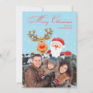 Carte de Noël père Noël & Rudolph