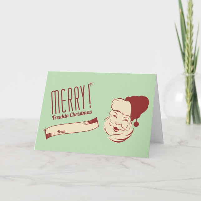 Carte de Noël Père Noël Sarcastique (vide à l'inté (Devant)