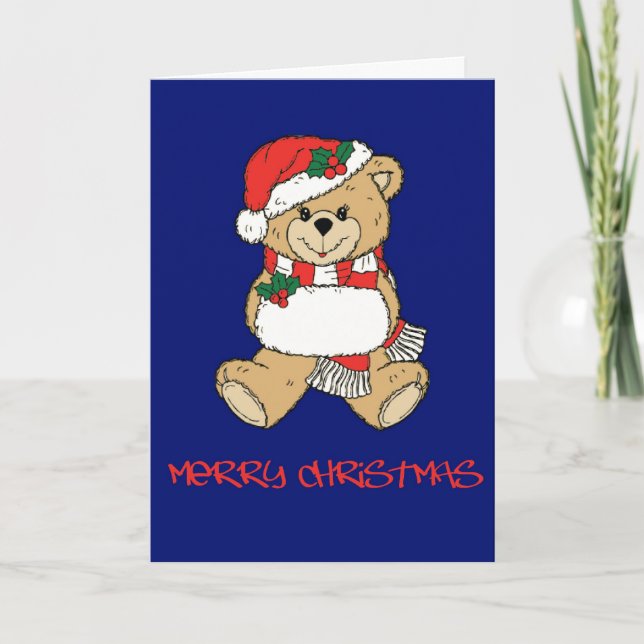 Carte de Noël père Noël Teddy Bear (Devant)