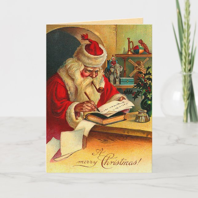 Carte de Noël Père Noël victorienne (Devant)