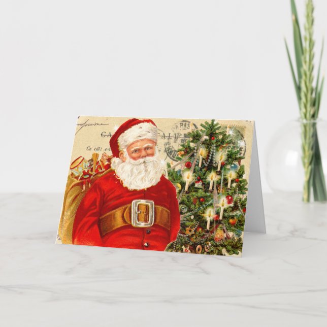 Carte de Noël Père Noël vintage (Devant)