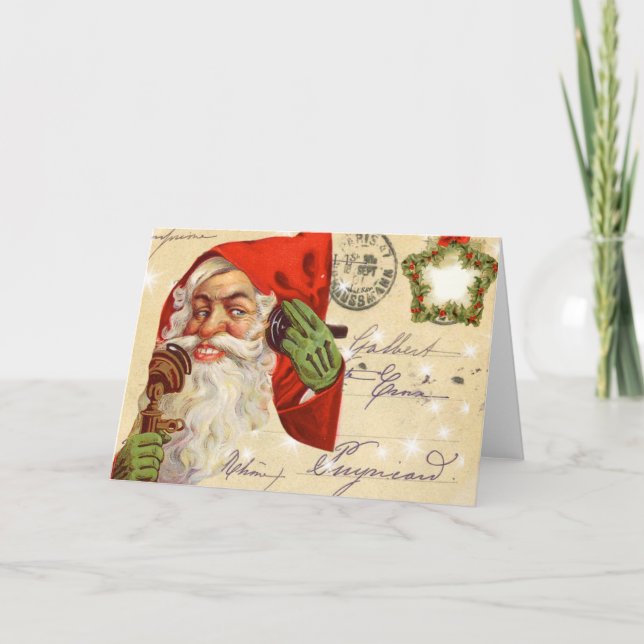 Carte de Noël Père Noël vintage (Devant)