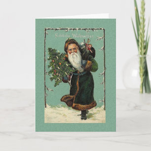 Carte de Noël Père Noël vintage