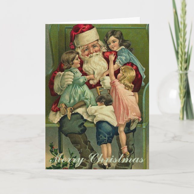 Carte de Noël Père Noël vintage (Devant)