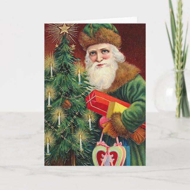 Carte de Noël père Noël vintage (Devant)