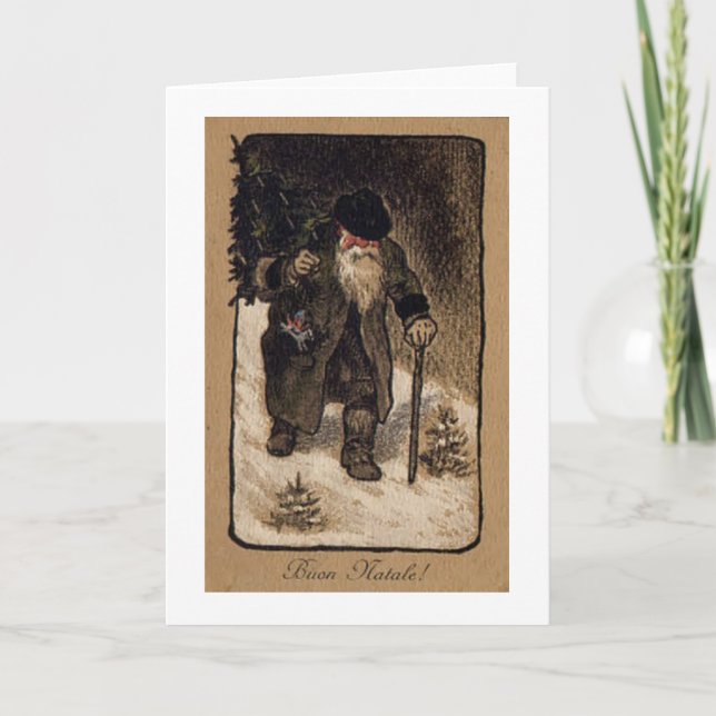 Carte de Noël Père Noël vintage (Devant)